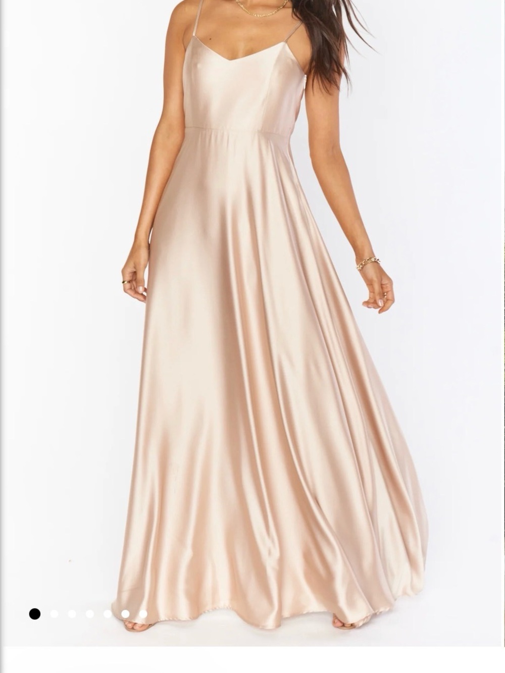 Show Me Your MuMu Silk-Feel Slip Maxi Dress in Champagne Blush
